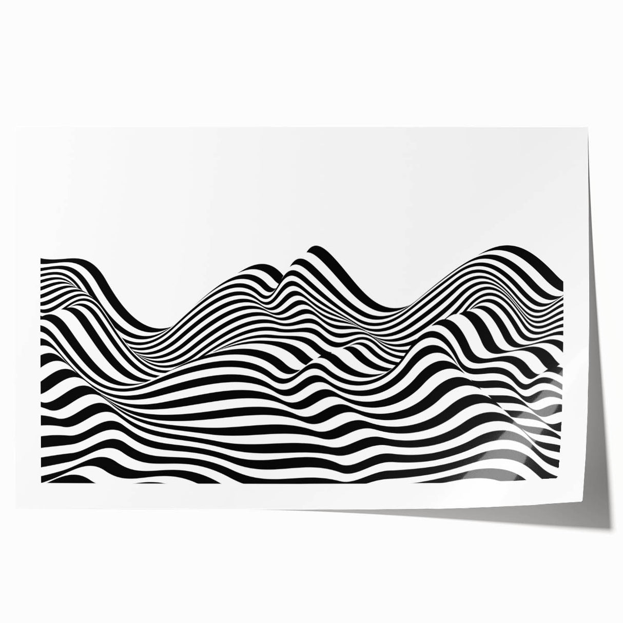Black & White Optical Illusion Wall Art - Modern Bedroom Decor