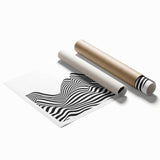 Black & White Optical Illusion Wall Art - Modern Bedroom Decor