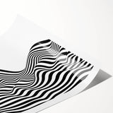 Black & White Optical Illusion Wall Art - Modern Bedroom Decor