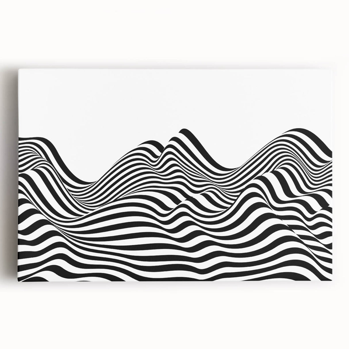 Black & White Optical Illusion Wall Art - Modern Bedroom Decor