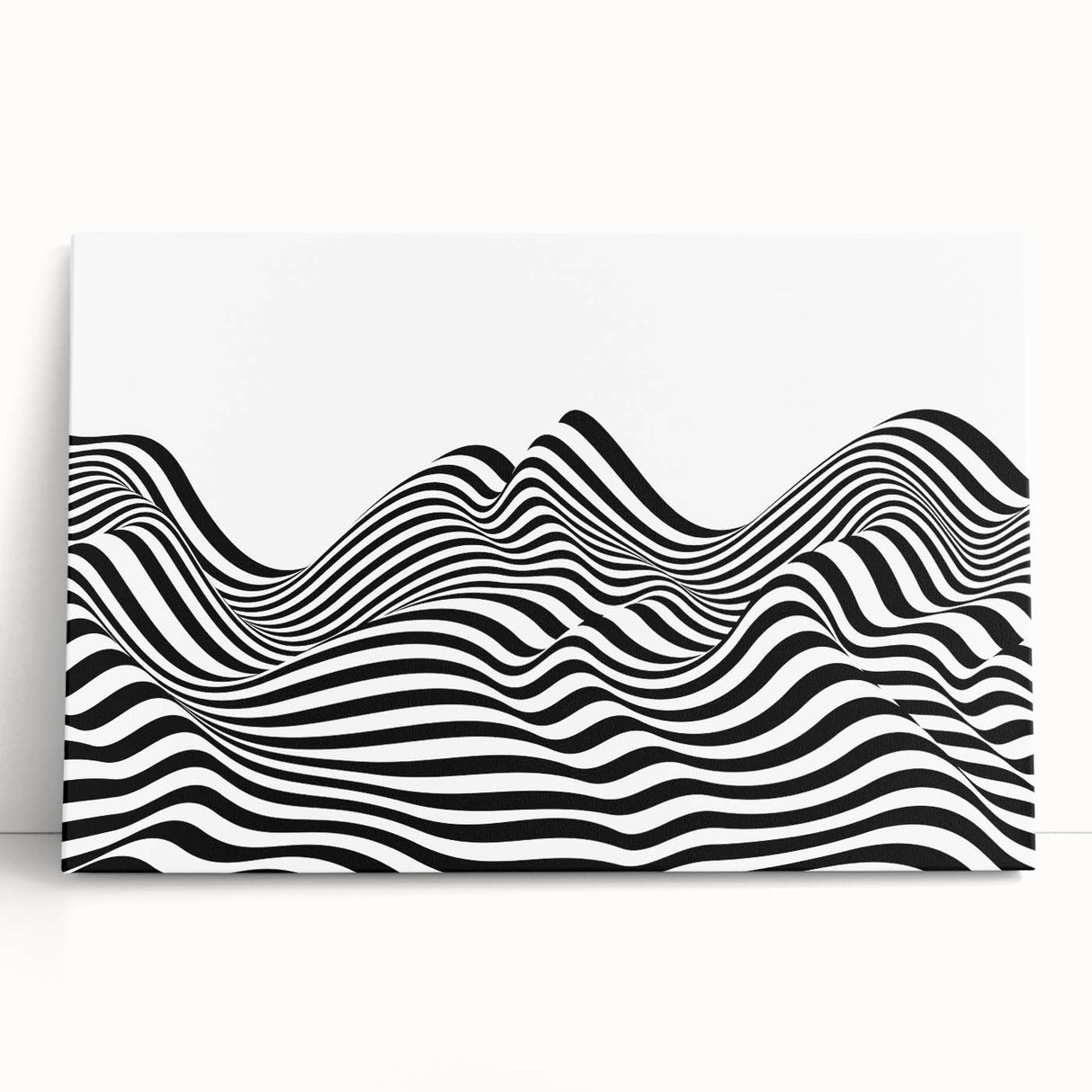 Black & White Optical Illusion Wall Art - Modern Bedroom Decor