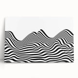 Black & White Optical Illusion Wall Art - Modern Bedroom Decor