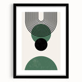 Acrylic Dining Room Artwork – Geometric Green & Black Print