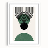 Acrylic Dining Room Artwork – Geometric Green & Black Print