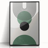 Acrylic Dining Room Artwork – Geometric Green & Black Print