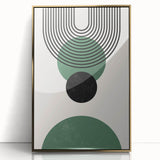 Acrylic Dining Room Artwork – Geometric Green & Black Print