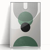 Acrylic Dining Room Artwork – Geometric Green & Black Print