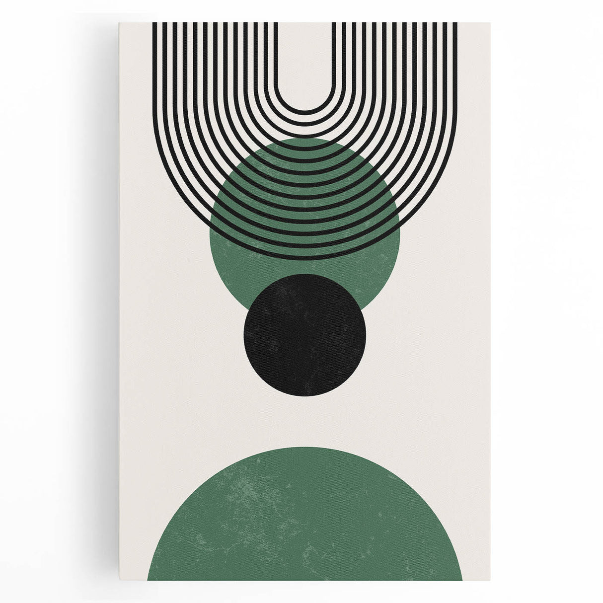 Acrylic Dining Room Artwork – Geometric Green & Black Print