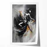 Elegant Abstract Dancer Wall Art – Modern Black & Gold Canvas