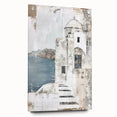 Abstract architectural wall art displayed in a side view on acrylic glass, secured with stylish pins, showcasing vibrant colors and modern design elements. Ideal for contemporary home decor and art enthusiasts.