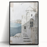 Framed abstract architecture wall art in black acrylic, showcasing geometric shapes and lines, perfect for modern home decor or office spaces.