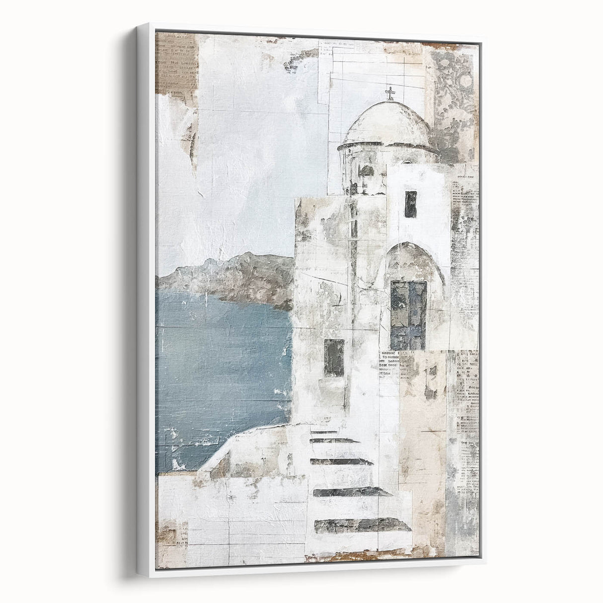 Abstract architecture wall art framed canvas showcasing a contemporary design with geometric shapes and a white background, perfect for modern home decor.
