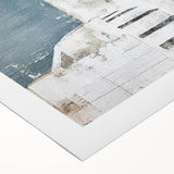 Abstract architectural wall art design on rolled canvas, showcasing geometric shapes in vibrant colors, ideal for modern home decor. Packaged securely in a sturdy cardboard tube for safe delivery.