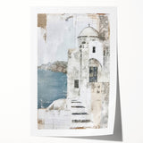 Abstract architecture wall art print showcasing geometric shapes and vibrant colors, rolled and ready for display, perfect for modern home decor.