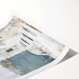 Abstract architecture wall art print showcasing geometric shapes and vibrant colors, rolled and packaged securely in a cardboard tube for shipping.