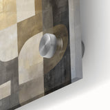 Close-up view of an abstract geometric acrylic art piece showcasing vibrant colors and intricate patterns, ideal for modern home decor or office enhancements.