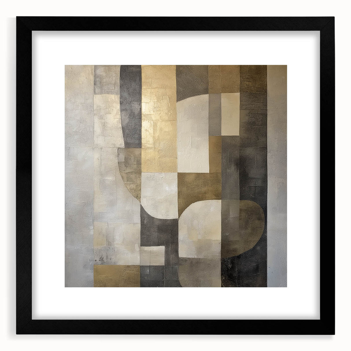 Abstract geometric frame in matte black, showcasing a modern design ideal for contemporary decor. Perfect for displaying artwork or photographs in a stylish setting.