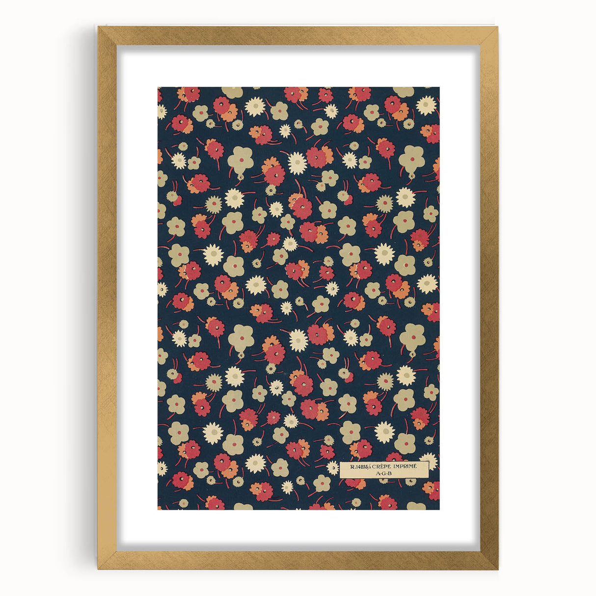 Floral Art Deco Wall Art – Vintage Patterned Print with 1920s Style