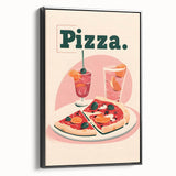 Black and white vintage poster art on framed canvas depicting a serene landscape, ideal for bedroom wall decor.