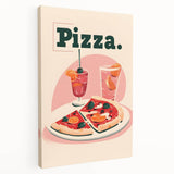 Large canvas print featuring an array of colorful dishes in a realistic style, ideal for kitchen wall art.