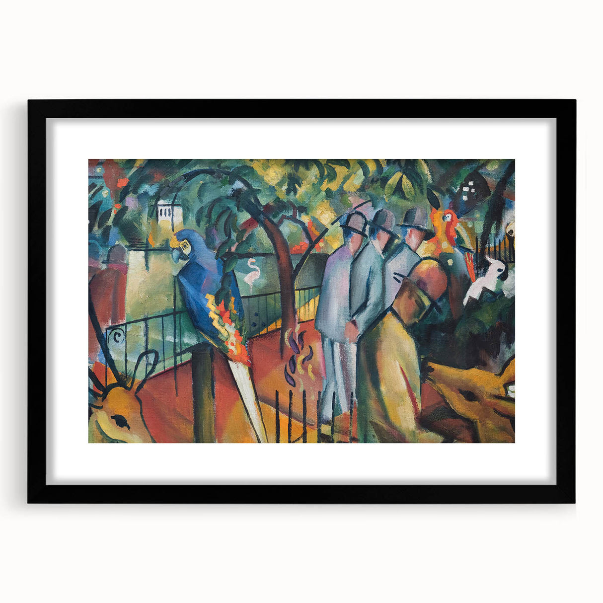 Expressionist Zoo Scene – Vibrant Abstract Zoological Garden Wall Art