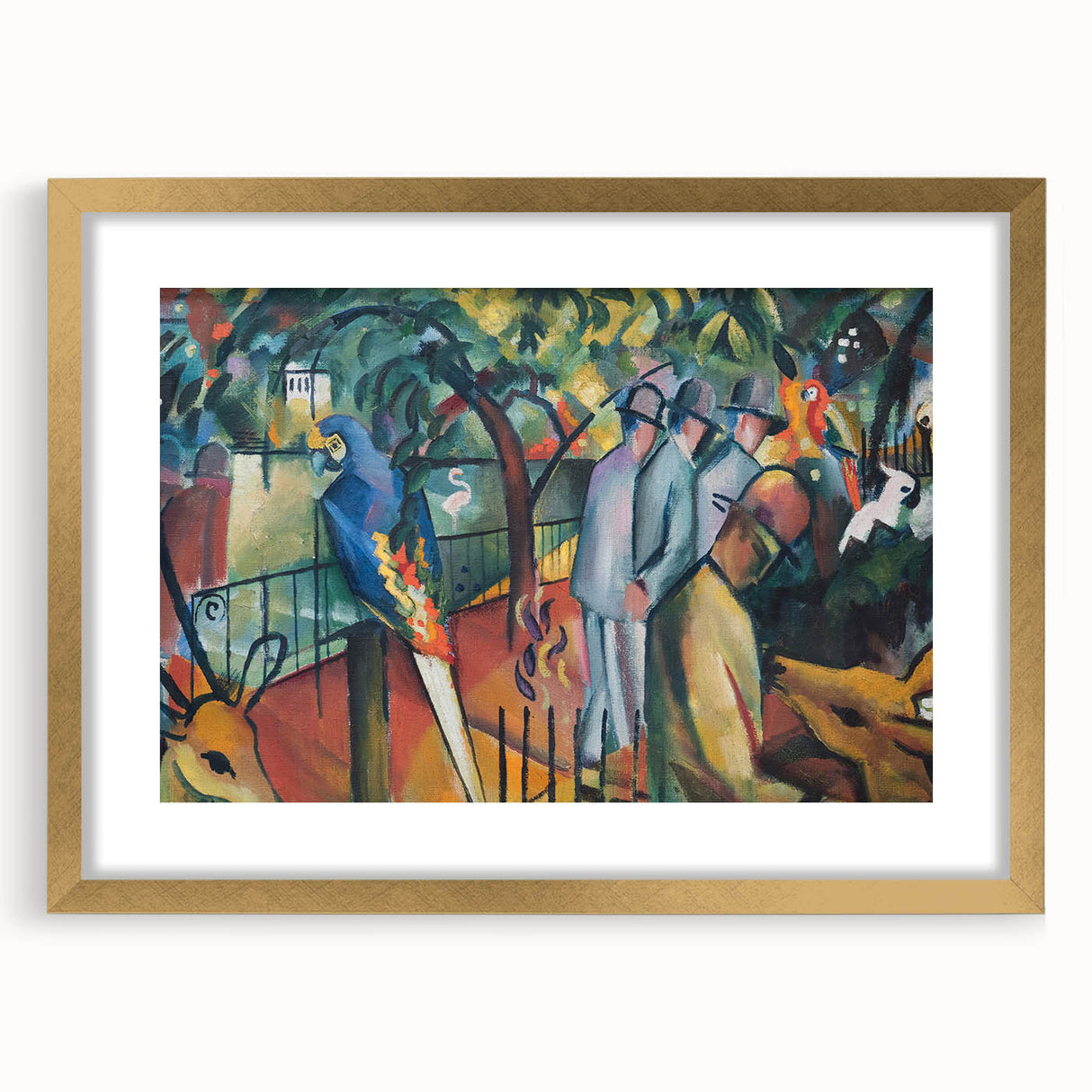Expressionist Zoo Scene – Vibrant Abstract Zoological Garden Wall Art