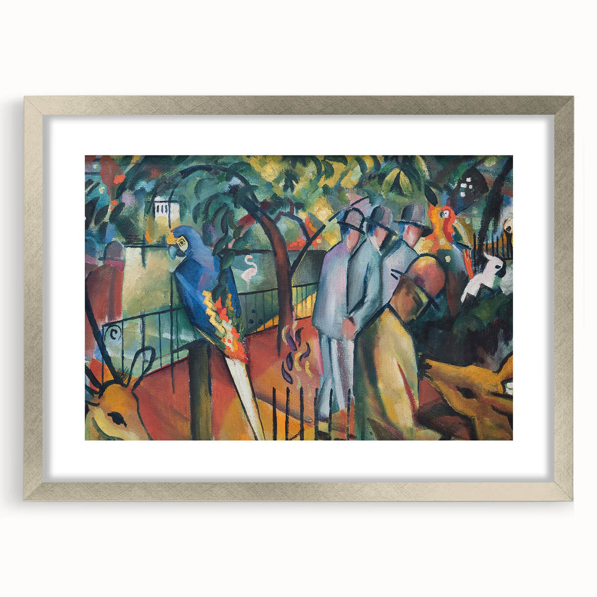 Expressionist Zoo Scene – Vibrant Abstract Zoological Garden Wall Art