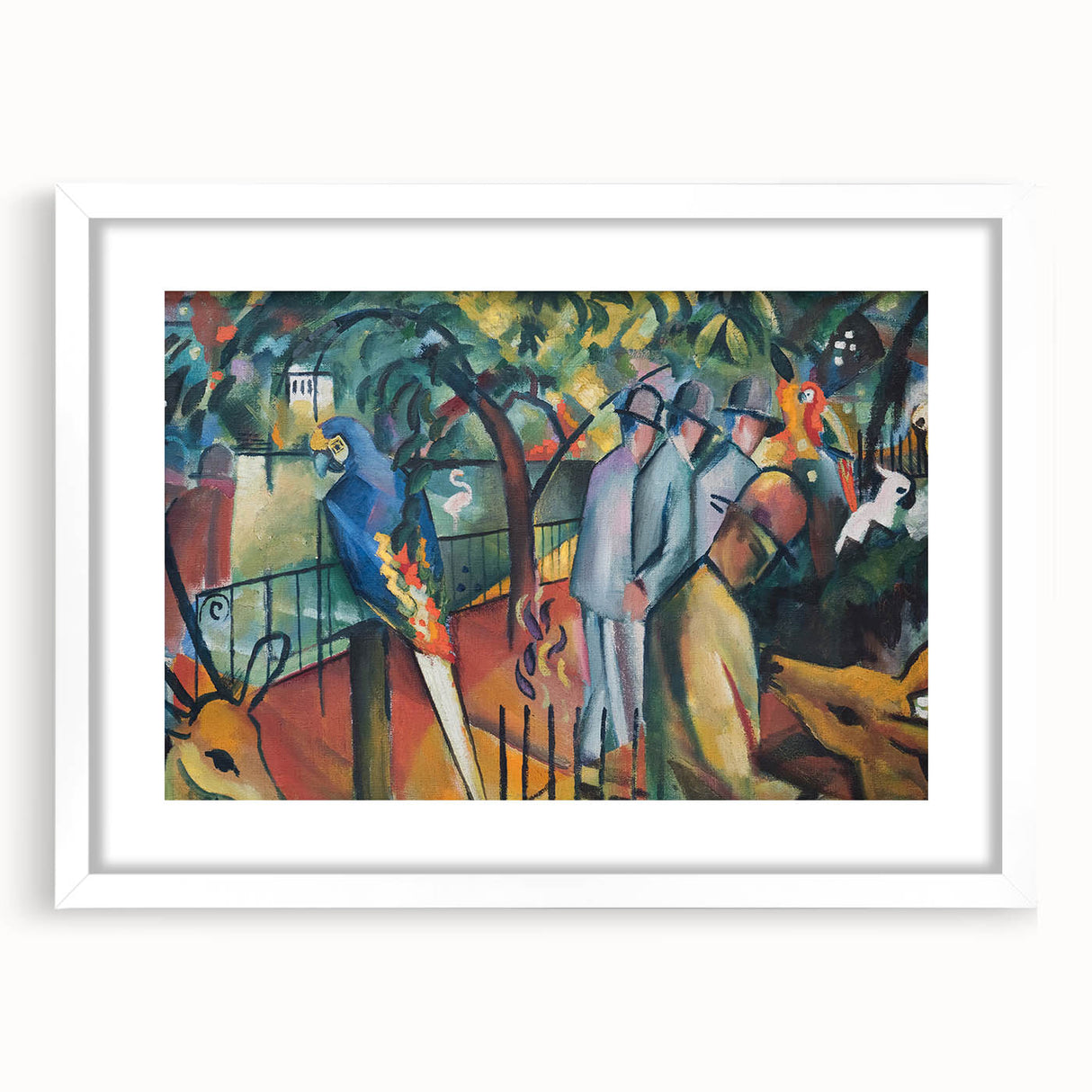 Expressionist Zoo Scene – Vibrant Abstract Zoological Garden Wall Art