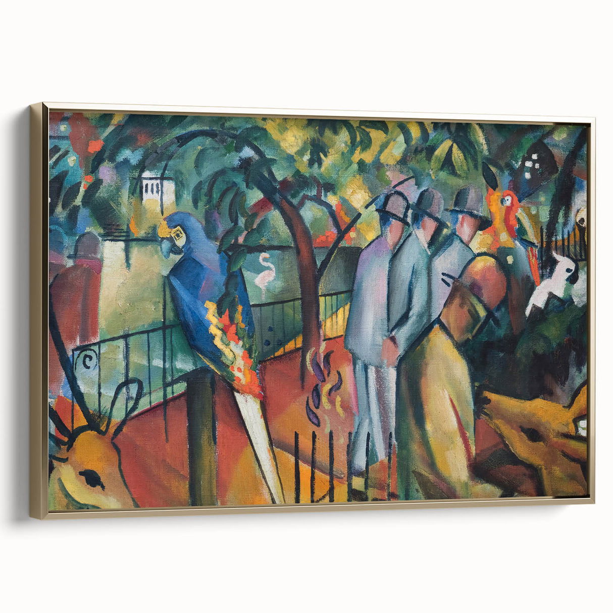 Expressionist Zoo Scene – Vibrant Abstract Zoological Garden Wall Art