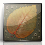 Framed wall art showcasing a vibrant floral and botanical design, featuring green leaves and colorful flowers, displayed against a sleek black frame, perfect for modern home decor.