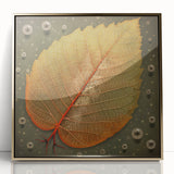 Framed wall art featuring an elegant design of flowers and botanical leaves in vibrant colors, set in a gold-accented acrylic frame, ideal for home decor.