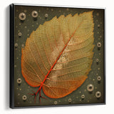 Framed canvas wall art showcasing a vibrant floral and botanical design with lush green leaves and delicate flowers, set against a sleek black background. Ideal for modern home decor.