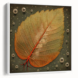 Framed canvas wall art showcasing vibrant flowers and botanical leaves, elegantly displayed in a white frame, perfect for enhancing home decor with a touch of nature.