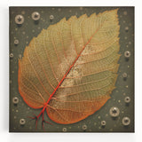 Vibrant stretched canvas wall art showcasing a floral design with intricate leaves, perfect for home decor. Ideal for adding color and elegance to any room.