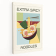 Large canvas art featuring an array of colorful food dishes, ideal for kitchen wall decor.