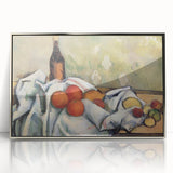 Large art print of a mid-century modernist food and drinks theme in silver frame, ideal for modern kitchen decor.