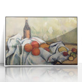 Mid-century modernist art of colorful geometric shapes on a white framed acrylic, suitable for nursery wall decor.