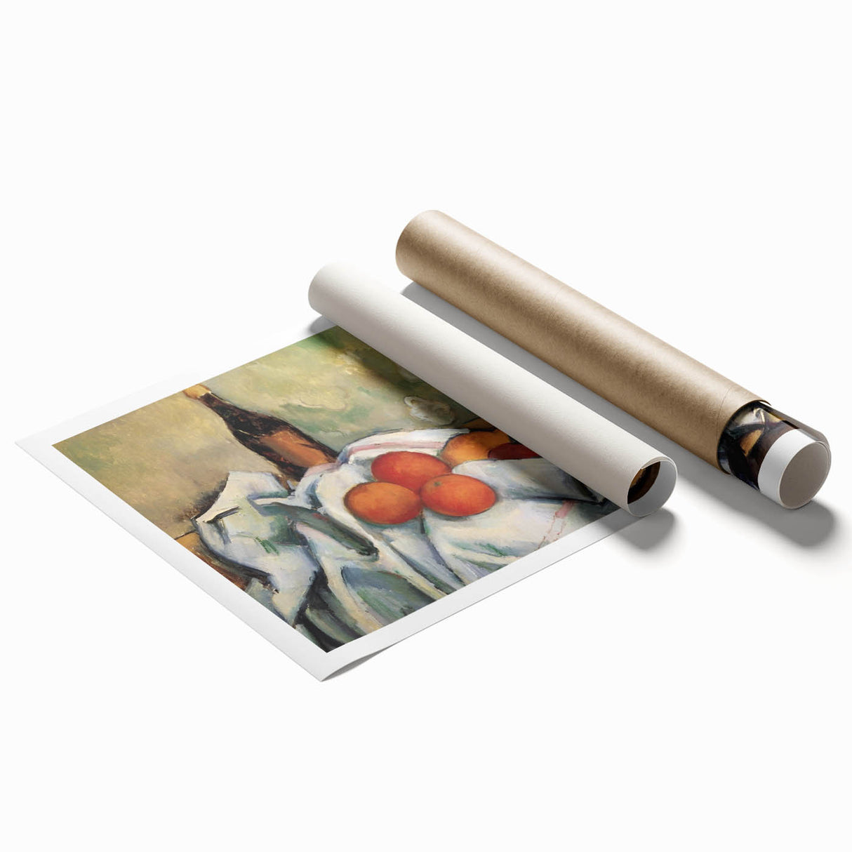 Extra large rolled print featuring a floral art design in pastel shades.