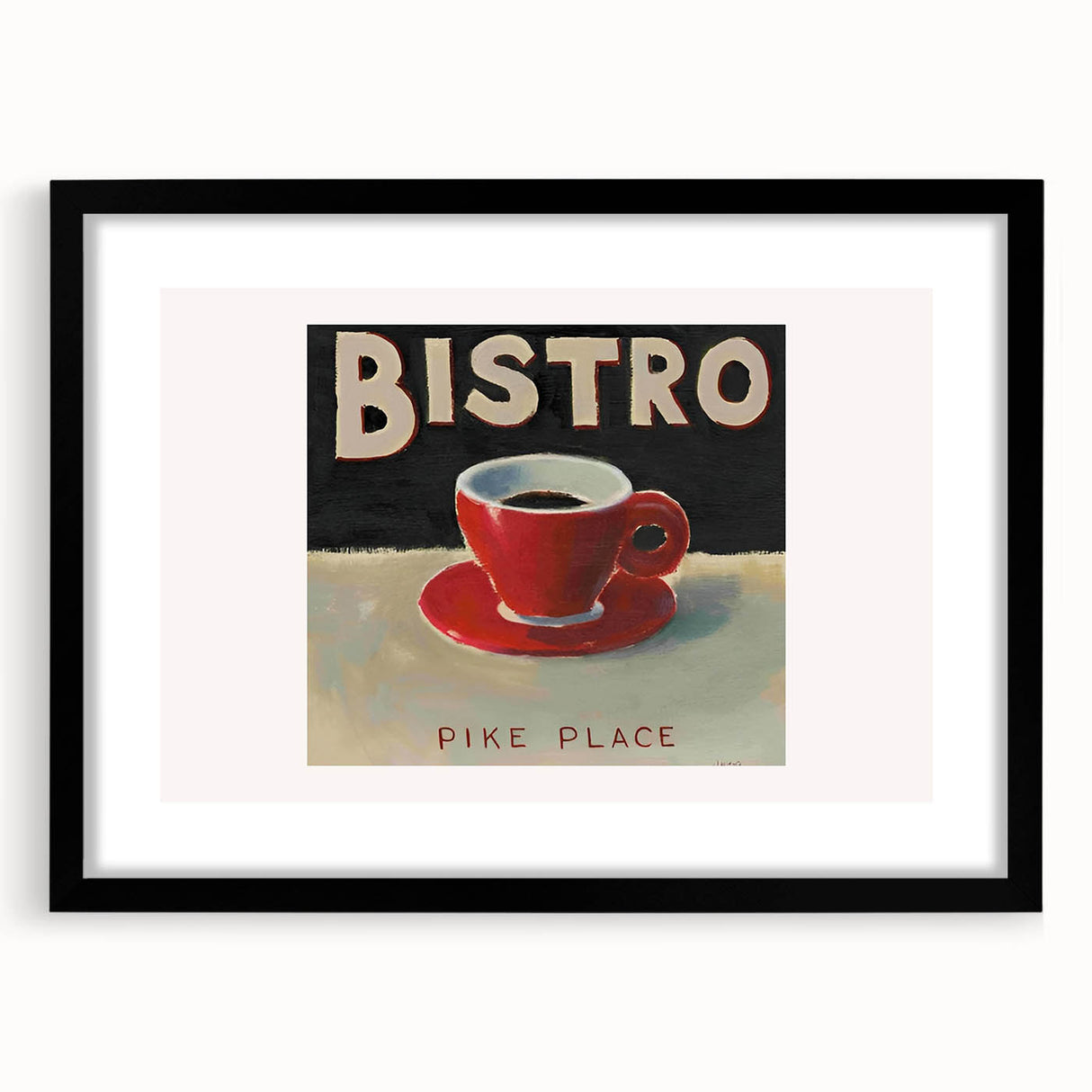 Extra large abstract art print featuring vibrant, colorful textured patterns on a framed black mat.