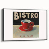 Black and white vintage poster art of a landscape on framed canvas, ideal for bedroom wall decor.