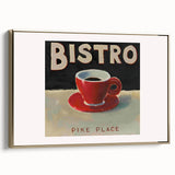 Vintage poster art of a black and gold landscape painting on framed canvas, ideal for bedroom decor.