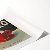 Extra large wall art featuring line art flowers in subtle pastel shades on a rolled print.