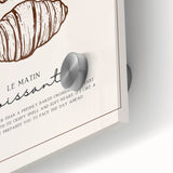 Close-up of large abstract wall art featuring assorted pastries in muted pastel tones on acrylic glass.