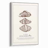 Vintage poster art featuring colorful pastries on a white framed canvas, ideal for living room decor.