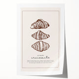 Extra large rolled print featuring assorted pastries in soft watercolor tones, ideal for art wall dining room decor.