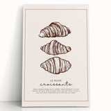Black and white photo of assorted pastries on a stretched canvas, ideal for kitchen wall art.