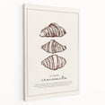 Large canvas print featuring an array of pastries in soft beige and brown tones, ideal for kitchen wall art.