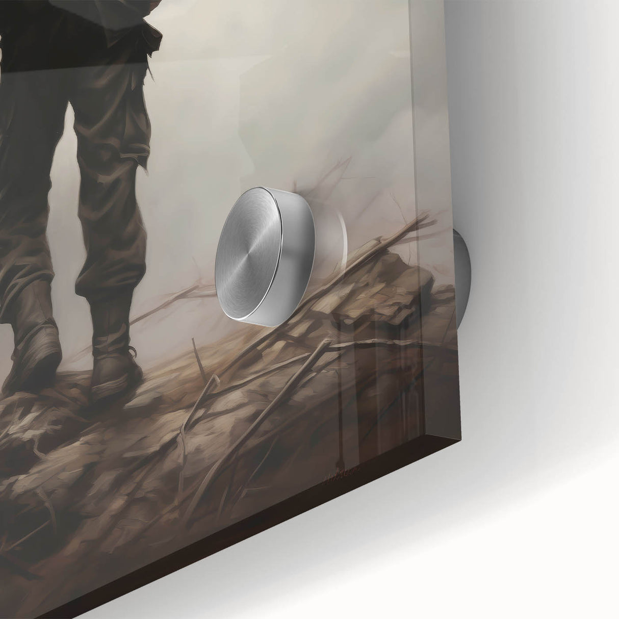 Soldier & American Flag - Patriotic Wall Art