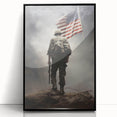 Soldier & American Flag - Patriotic Wall Art