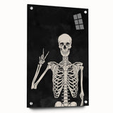 Skeleton Hand Gesture Halloween Wall Art - Spooky Gothic Decor